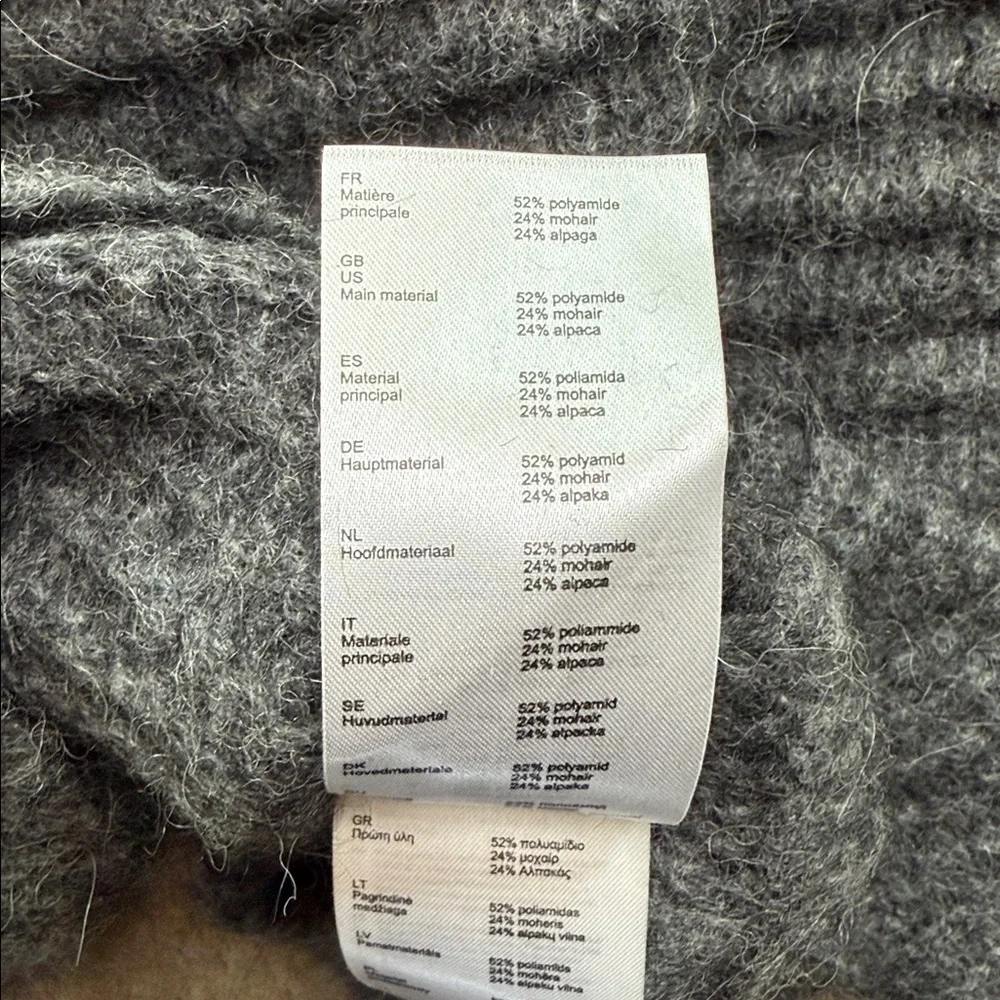 Maje Mousse Gris Sweater Mohair Alpaca Made in Italy Grey Oversized 2
